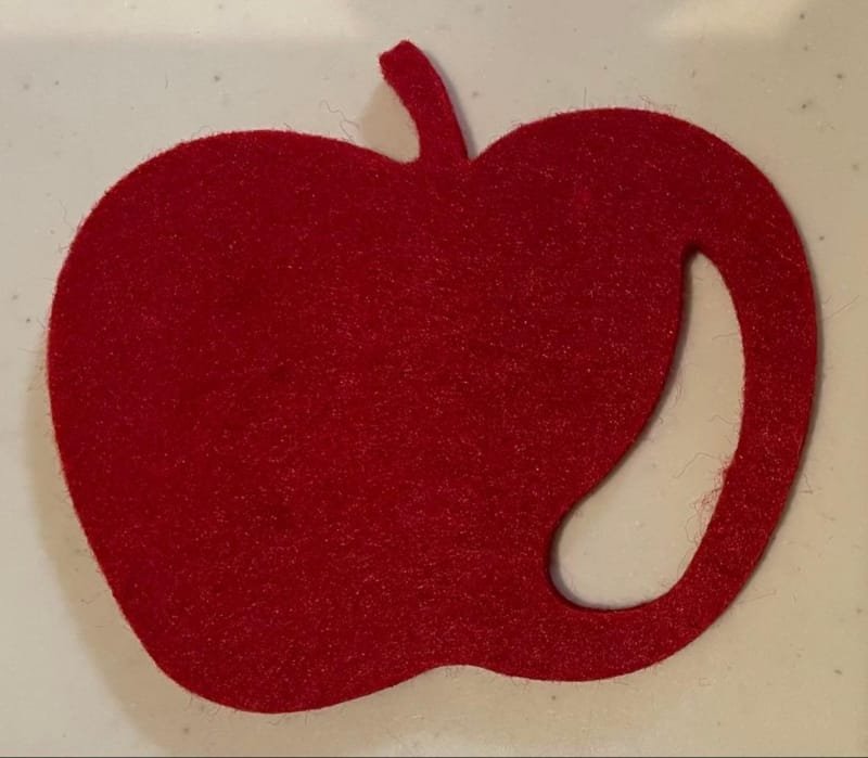 Laser Cut Apple Shaped Felt Coaster