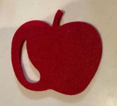 Laser Cut Apple Shaped Felt Coaster