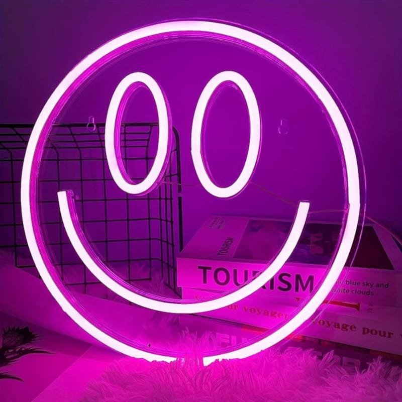 Laser Cut Smile Face Neon Sign