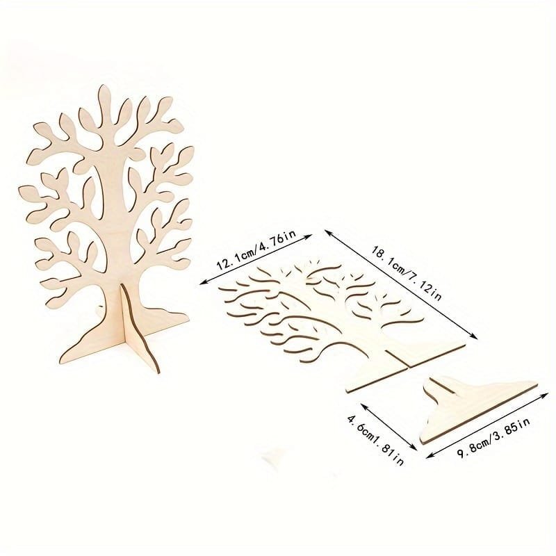 Laser Cut DIY Paintable Wooden Life Tree for Crafts Blank 3D Shape
