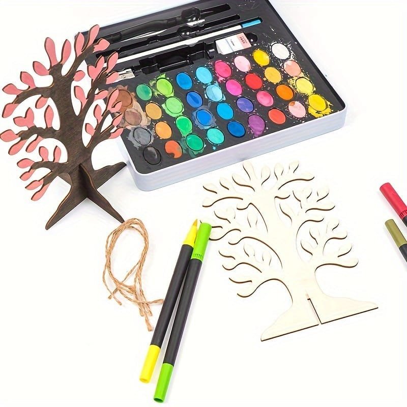 Laser Cut DIY Paintable Wooden Life Tree for Crafts Blank 3D Shape
