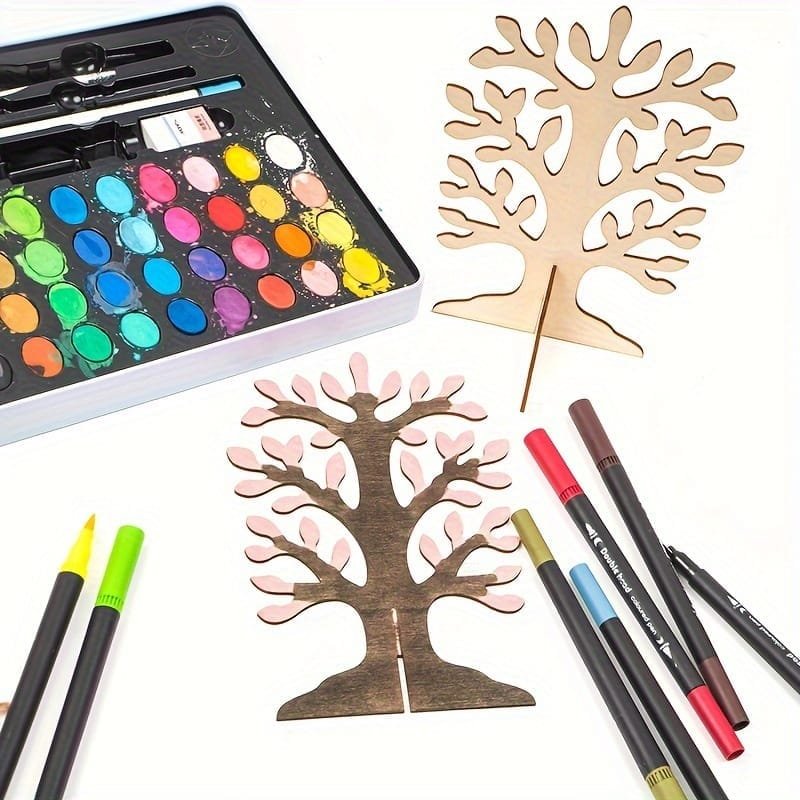 Laser Cut DIY Paintable Wooden Life Tree for Crafts Blank 3D Shape