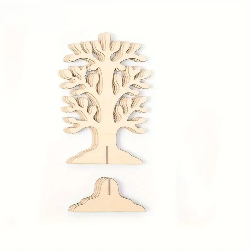 Laser Cut DIY Paintable Wooden Life Tree for Crafts Blank 3D Shape