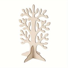 Laser Cut DIY Paintable Wooden Life Tree for Crafts Blank 3D Shape