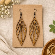 Laser Cut Leaf Flower Earrings