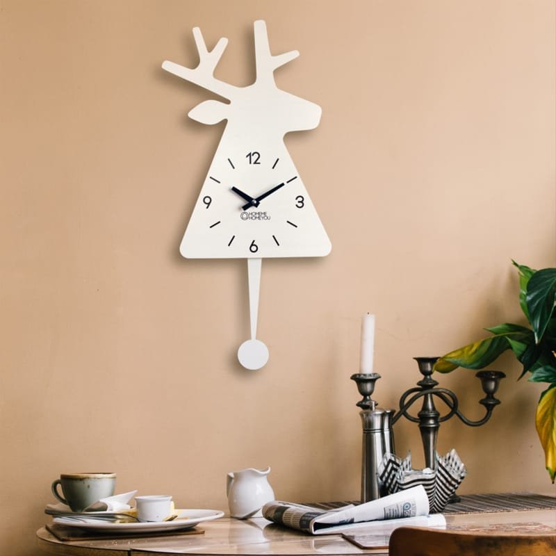 Laser Cut Nordic Deer Wall Clock Modern Design