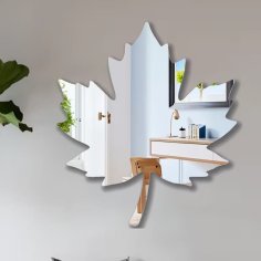 Laser Cut Maple Leaf Acrylic Wall Mirror