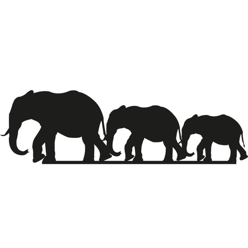 Laser Cut Elephant Family Metal Wall Decor