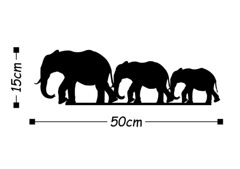 Laser Cut Elephant Family Metal Wall Decor