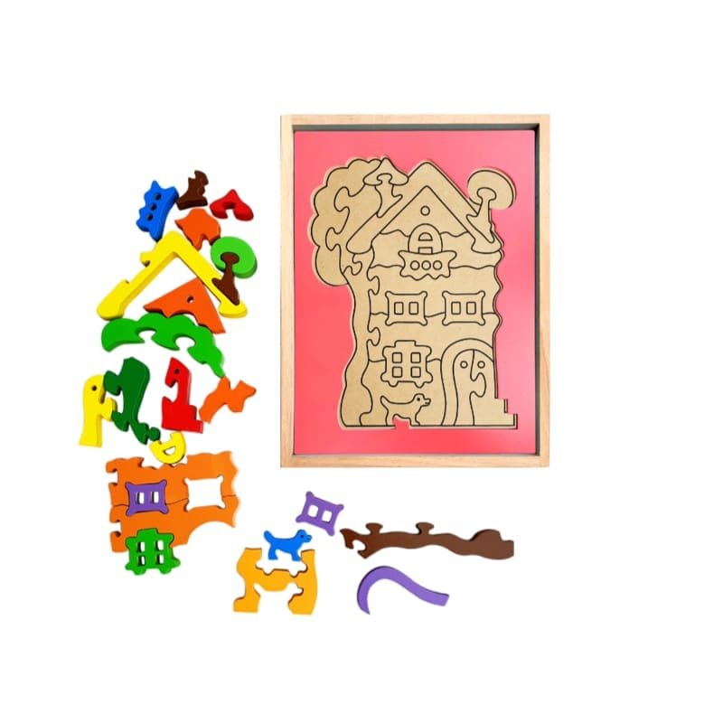 Laser Cut House Shape Puzzle, 3D Jigsaw Puzzle