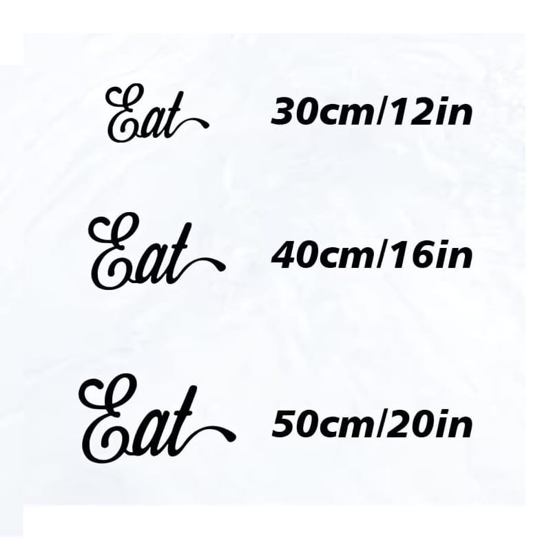 Laser Cut Metal Eat Wall Art Vintage Iron Cursive Script Decor for Kitchen Dining Room