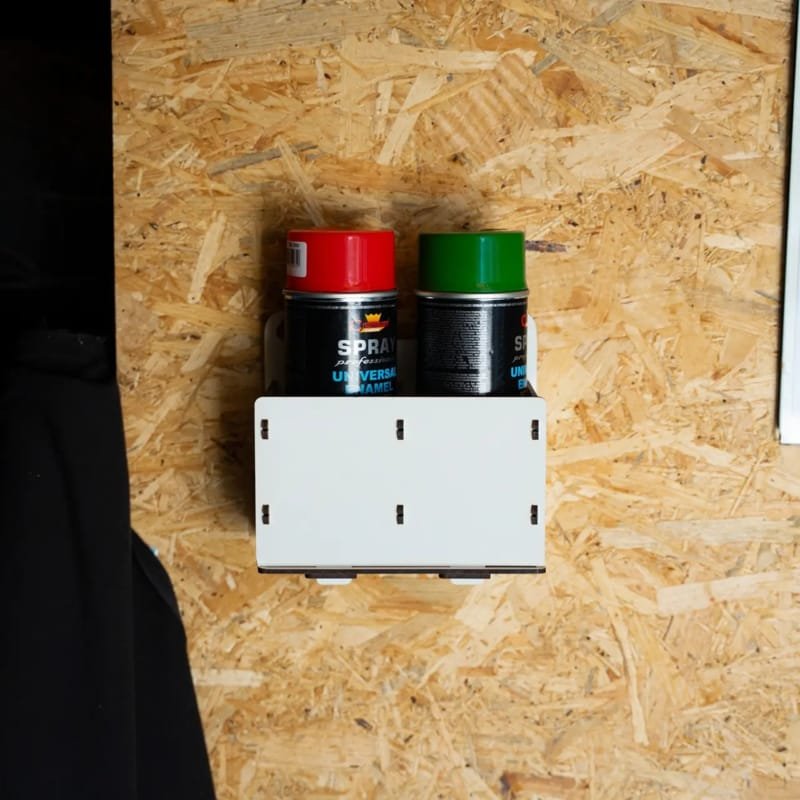Laser Cut Aerosol Spray Can Holder, Storage Rack 2 Compartments