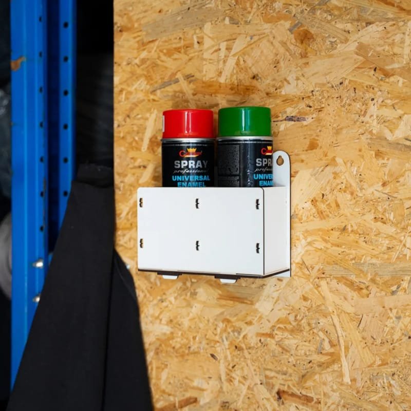 Laser Cut Aerosol Spray Can Holder, Storage Rack 2 Compartments