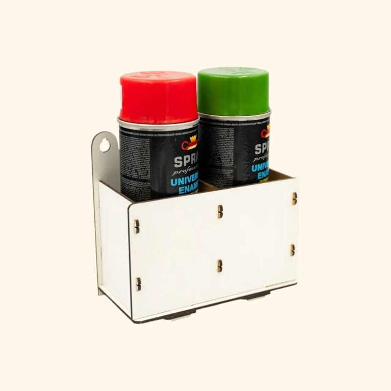 Laser Cut Aerosol Spray Can Holder, Storage Rack 2 Compartments