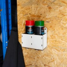 Laser Cut Aerosol Spray Can Holder, Storage Rack 2 Compartments