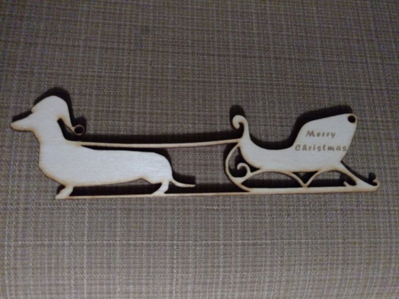 Wiener Dog Sleigh Ornament – Laser Cut Free Vector Download - 3axis.co