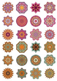 Conjunto de vetores de círculos de ornamentos de mandala