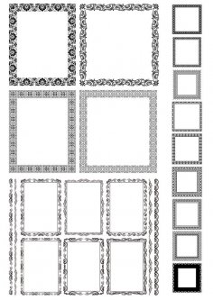 Rectangle Decor Frame with Border Vector Set Free Vector