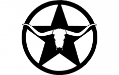 arte da parede da estrela de longhorn ocidental dxf arquivo