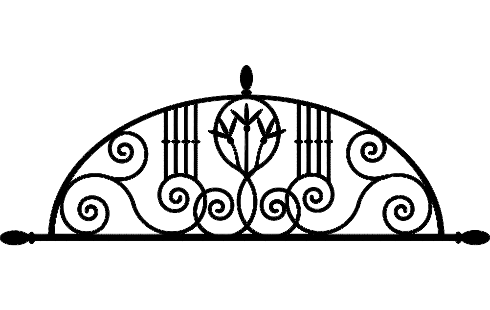 Металлическая арка с цветочным рисунком в формате dxf