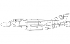 Phantom Jet Silhouette DXF-Datei
