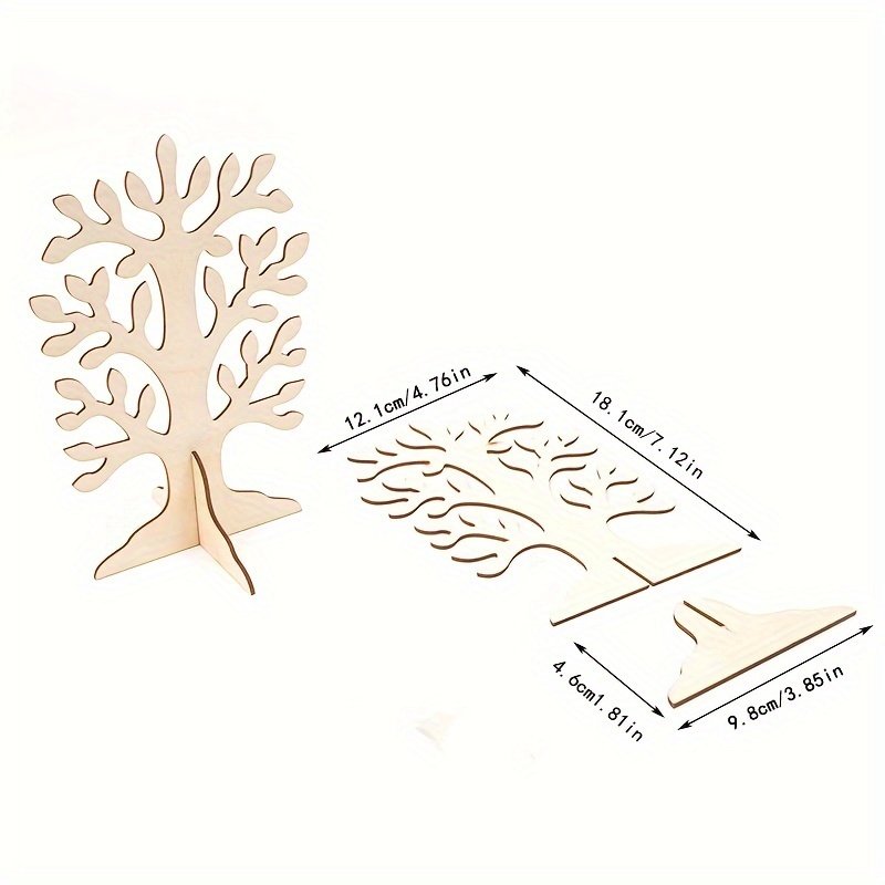 Laser Cut Wooden Tree DIY Painting Crafts For Kids