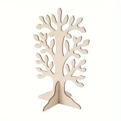 Laser Cut Wooden Tree DIY Painting Crafts For Kids
