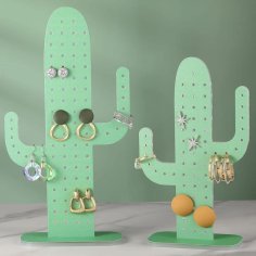 Laser Cut Cactus Jewelry Stand Earring Holder