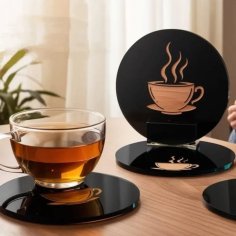 Laser Cut Round Tea Coaster Coasters For Tea Coffee Cups