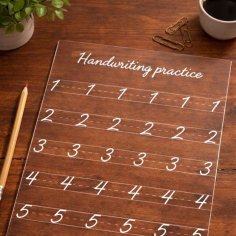 Laser Cut Acrylic Dry-Erase Cursive Tracing Practice Board