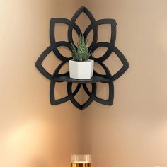 Laser Cut Flower Shape Corner Shel