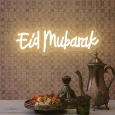 Laser Cut Eid Mubarak Neon Sign Muslim Home Wall Decor