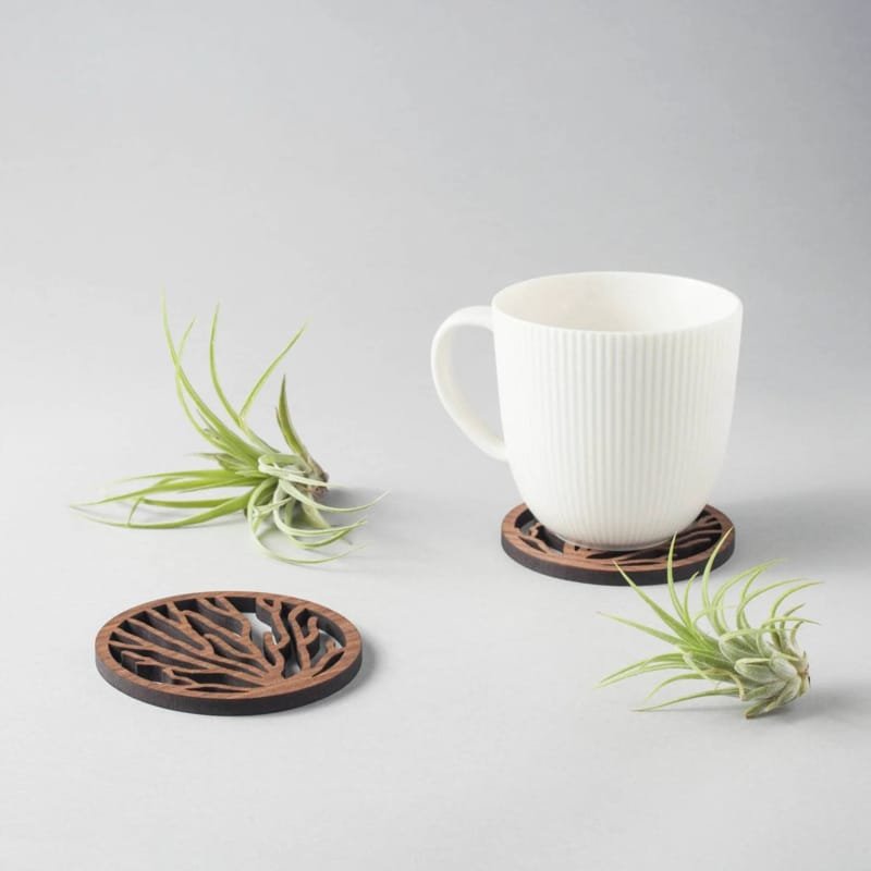 Laser Cut Coral Pattern Drinks Coasters