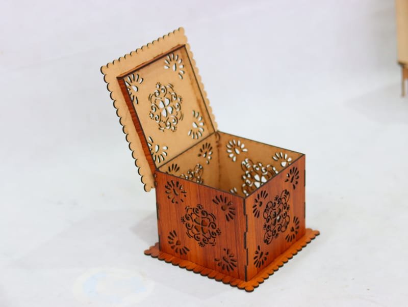 Laser Cut Intricate Wood Box With Lid