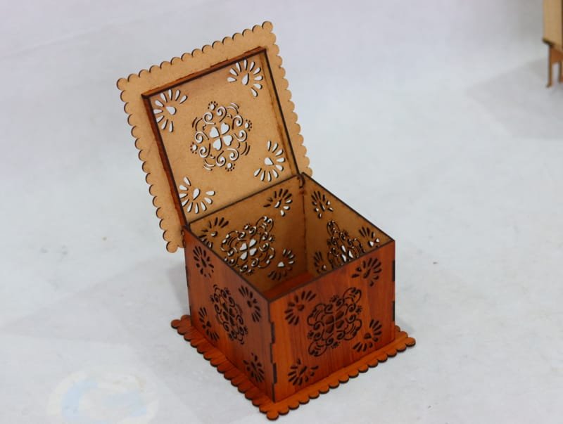 Laser Cut Intricate Wood Box With Lid