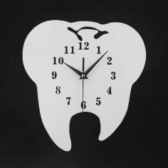 Laser Cut Tooth-Shaped Wall Clock Dental Wall Clock