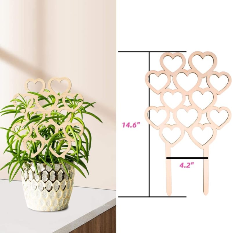 Laser Cut Heart Trellis for Indoor Potted Plants Climbing Vine Fixed Frame