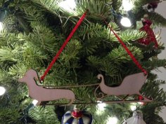 Wiener Dog Sleigh Ornament – Laser Cut