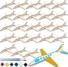 Laser Cut Wooden Airplane Toys DIY Paint Aircraft Wood Planes Handicraft Wood Airplane For Kids School Art Craft Projects