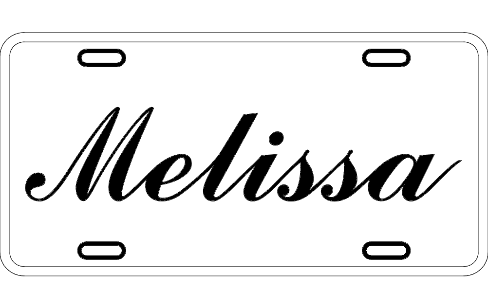 Номерной знак - Melissa dxf File