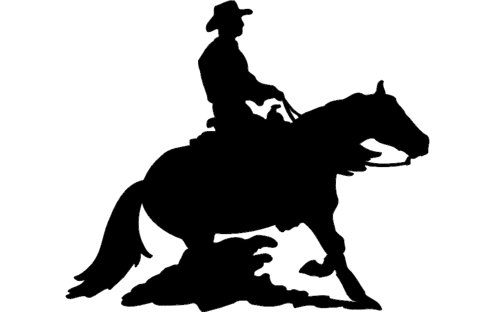 Rodeo Silhouette Cowboy fichier dxf