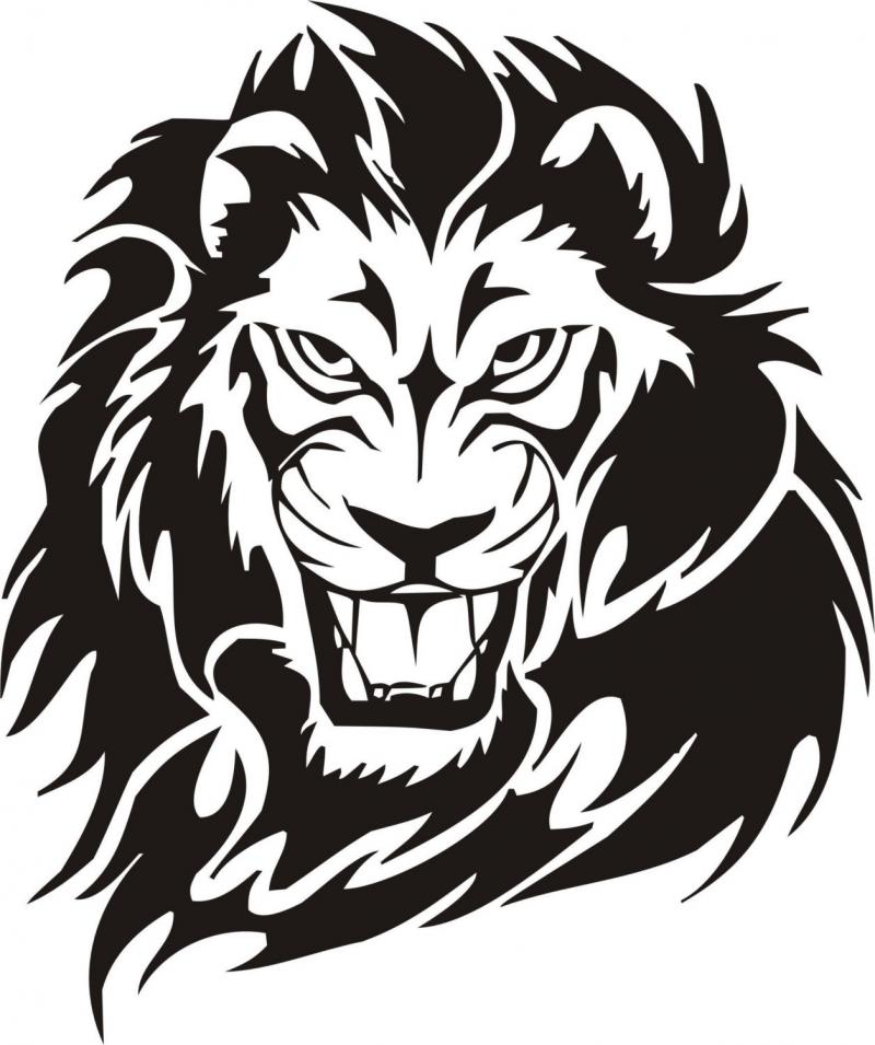 Tribal Lion Tattoo Design vecteur fichier dxf