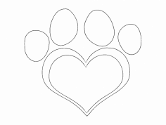Tệp dxf Dog Paw Heart