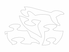 돌고래 직소 퍼즐 dxf 파일