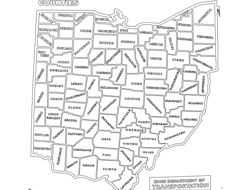 File dxf della mappa dei trasporti dell'Ohio