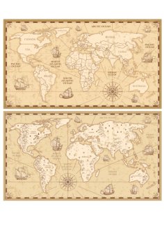 Laser Cut Antique Maps Of The World