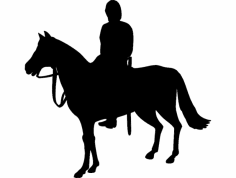 فایل dxf Silhouette Horse Rider Silhouette