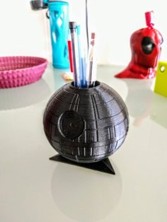 Death Star Pencil Holder Vase With Triangle Base 3D Printer Model