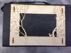 Laser Cut  Forest Frame W/ Squirrel