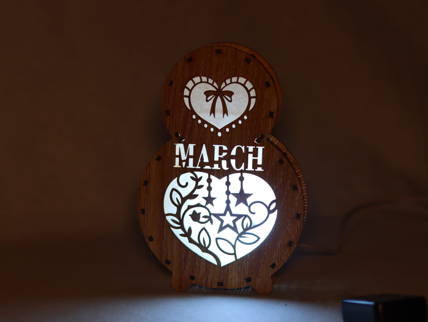 Laser Cut 8 March Lamp Women’s Day Decor Free Vector